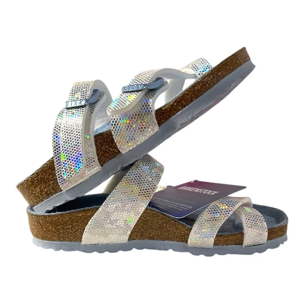 Birkenstock Mayari Kids Sandals | Holographic Silver | Size EU 26 / US Kids 8